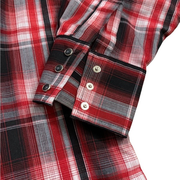 Fly Cattleman | Cowboy Button Up Shirt XXL Western Plaided Shirt Embroidered - Picture 3 of 13